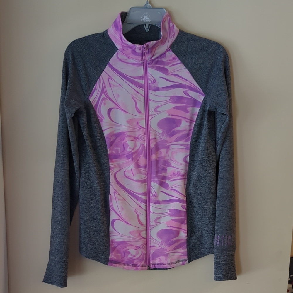 Justice Gray and Pink Swirl Kids Top